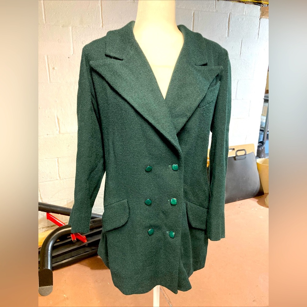 Karl Lagerfeld Vintage Green Laine Wool Blazer 42